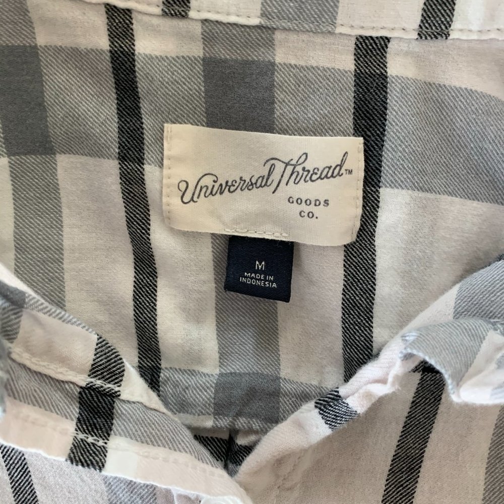 Black, white, gray button down. - Picture 2 of 2